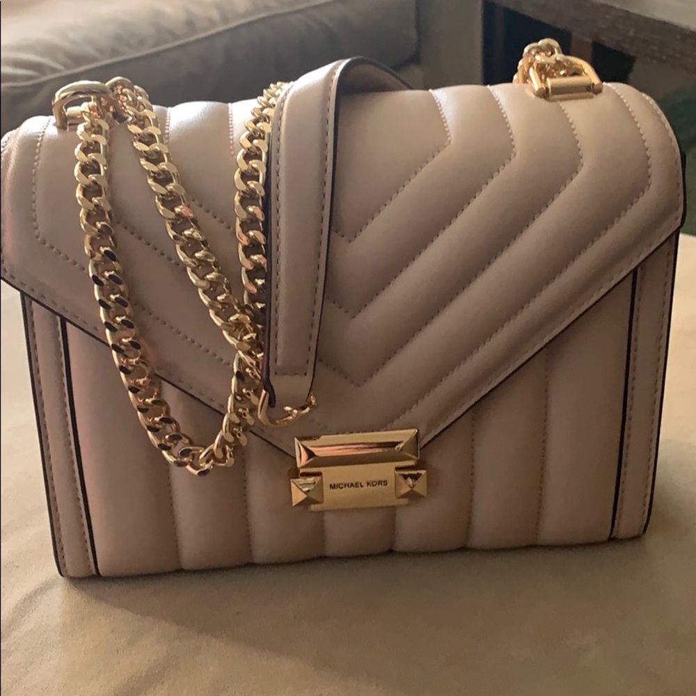 Michael Kors Leather Shoulder Bag - Soft Pink